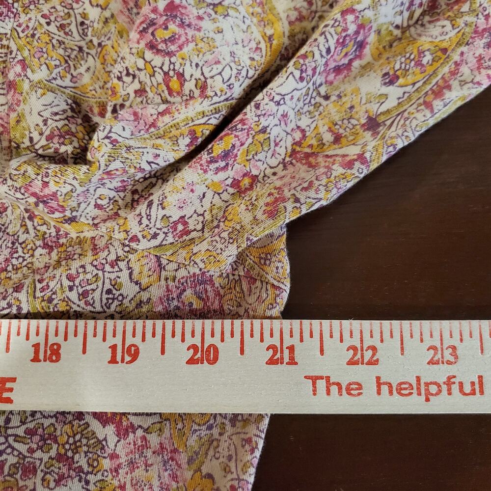 Lauren Ralph Lauren Jeans Paisley 3/4 Sleeve Ruffle Top Size XL Button Popover - Picture 7 of 8
